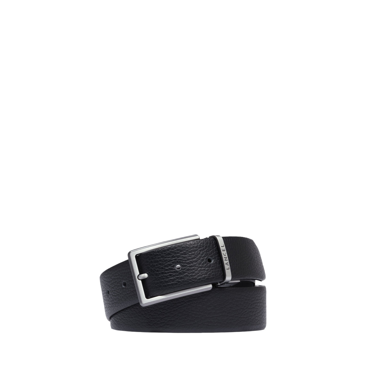 Raphaël 35 mm reversible and adjustable leather belt - Black & Black