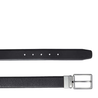 Raphaël 35 mm reversible and adjustable leather belt - Black & Black