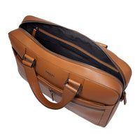 15'6 Max leather briefcase - Cognac
