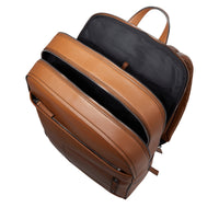 15'6 Max leather rucksack - Cognac
