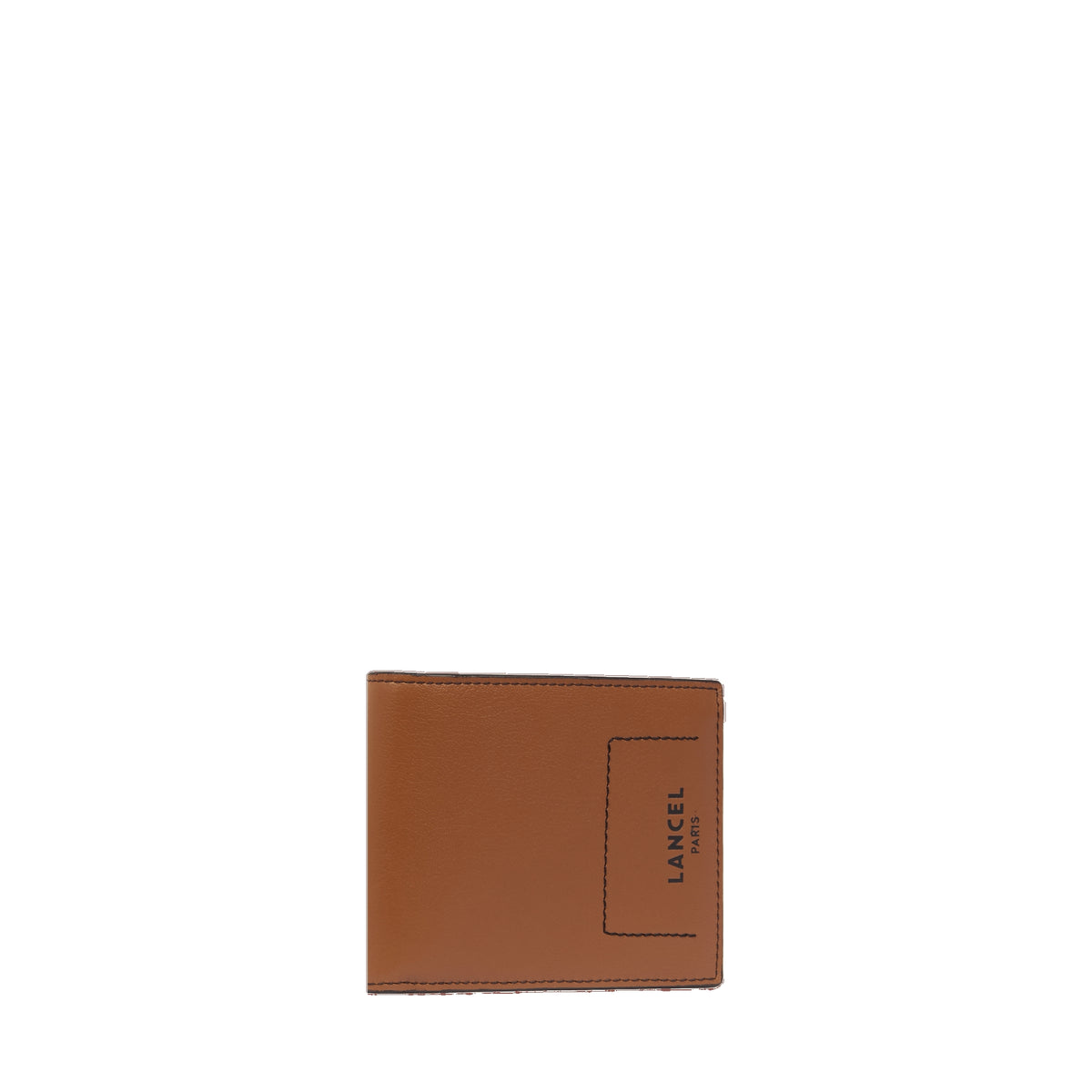 Max 8CC leather flap coin purse - Cognac