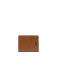 Max 8CC leather flap coin purse - Cognac