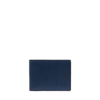 Max 8CC leather flap coin purse - Petrol blue