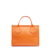 Sac cabas zippé Jour S en cuir grainé - Orange