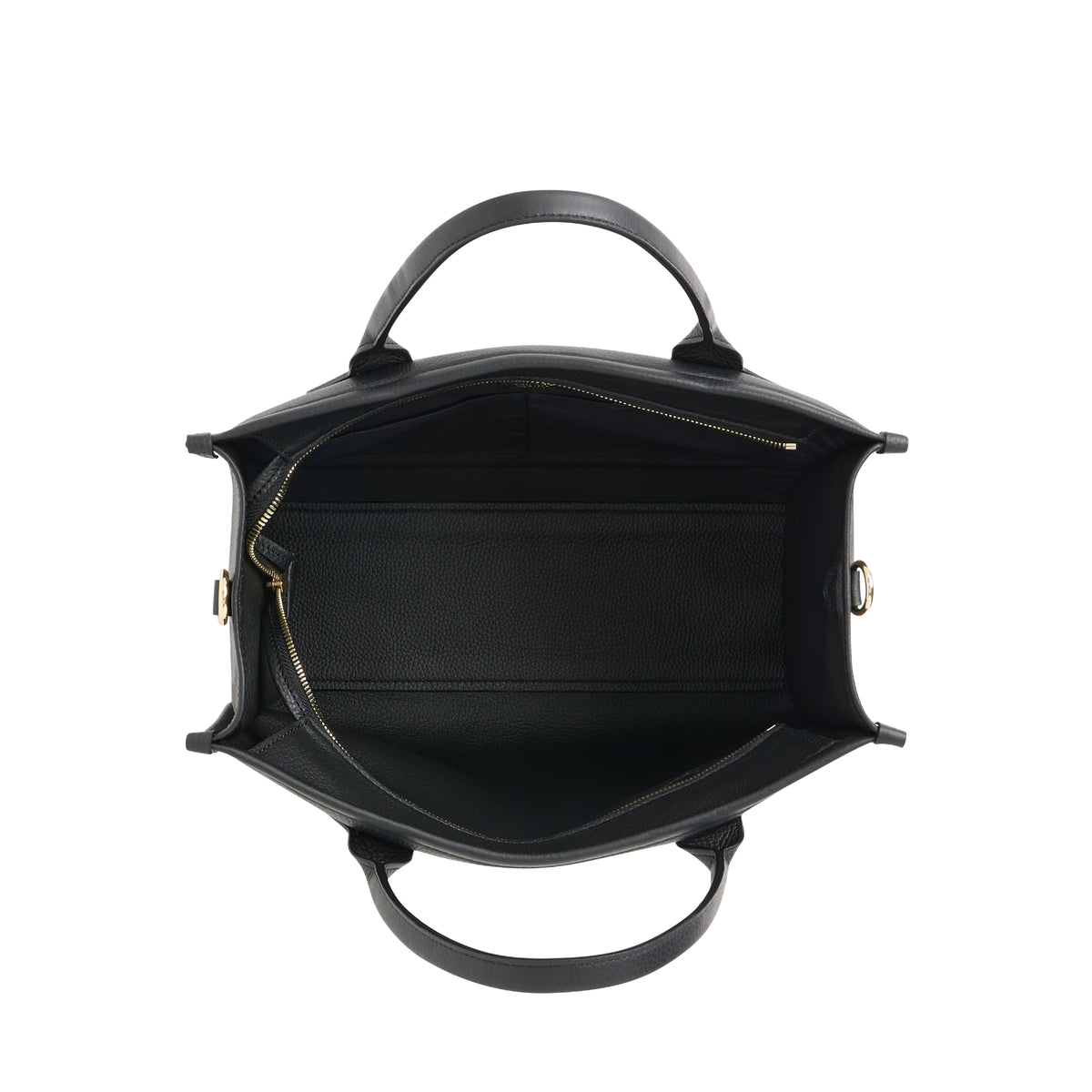 M-Series zipped leather tote bag - Black