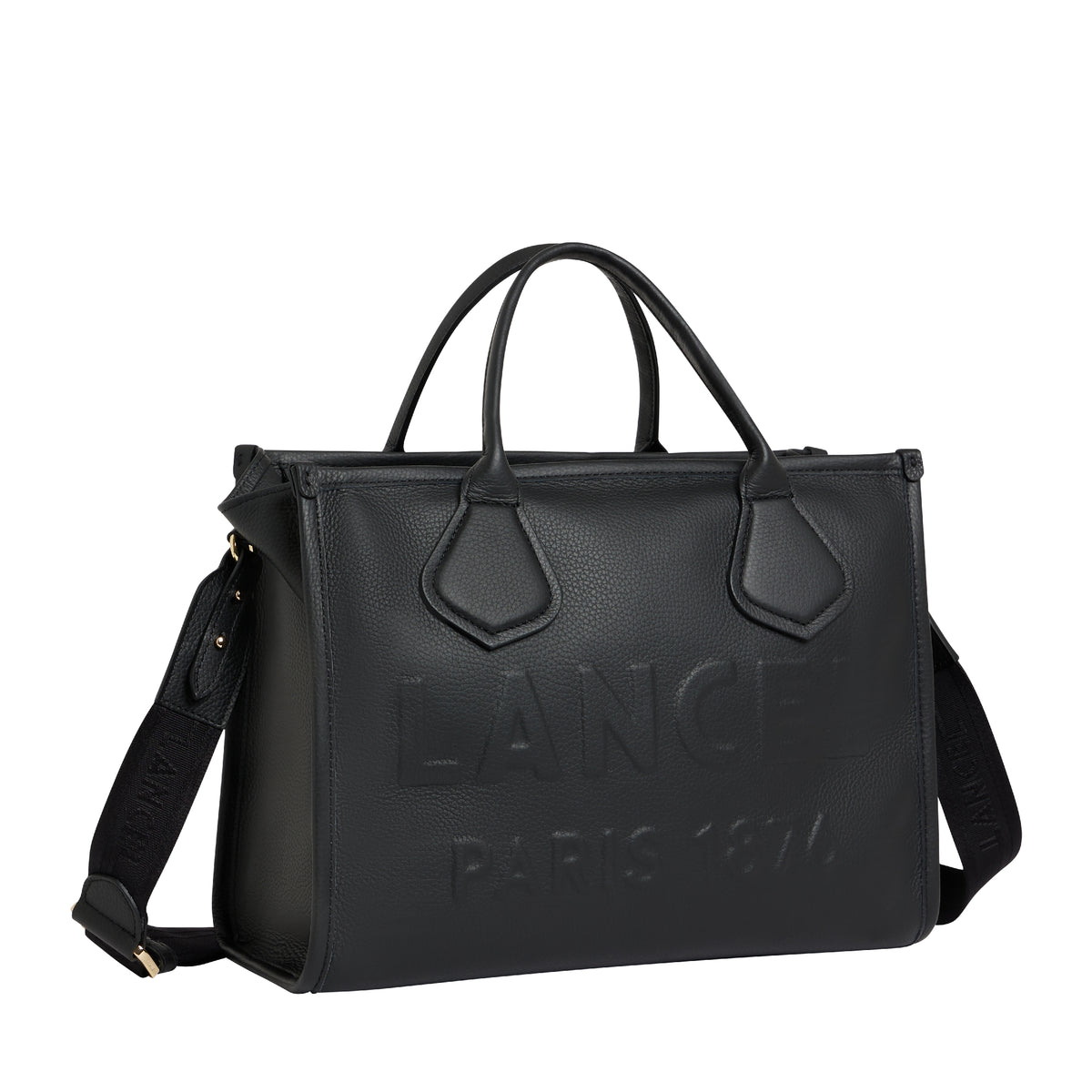 M-Series zipped leather tote bag - Black