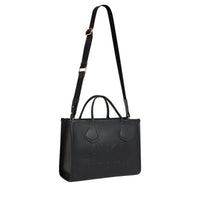M-Series zipped leather tote bag - Black