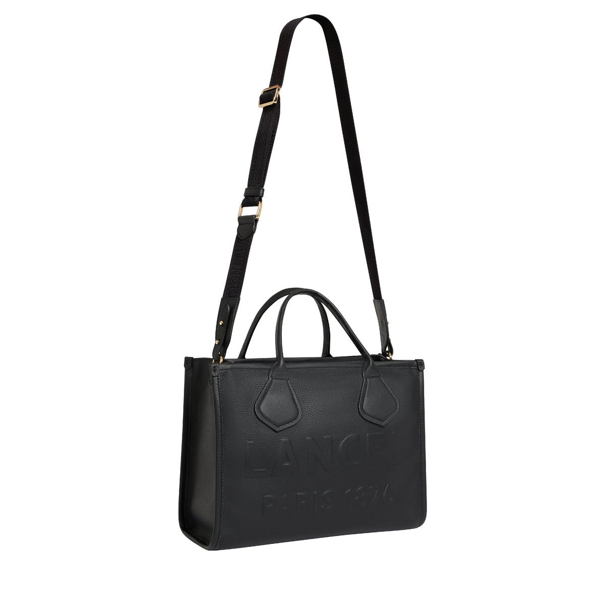 M-Series zipped leather tote bag - Black