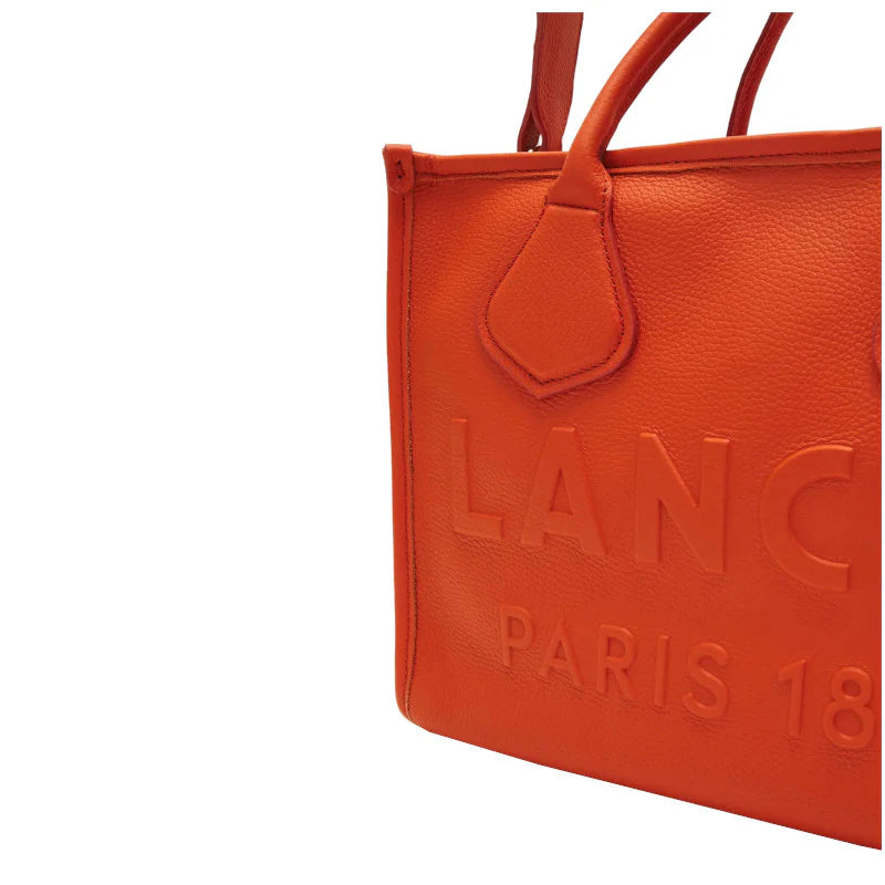 Sac cabas zippé Jour M en cuir grainé - Rouge Baiser