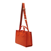Sac cabas zippé Jour M en cuir grainé - Rouge Baiser