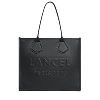 L Jour zipped leather tote bag - Black