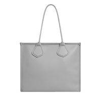 Sac cabas zippé Jour L en cuir grainé - Glace