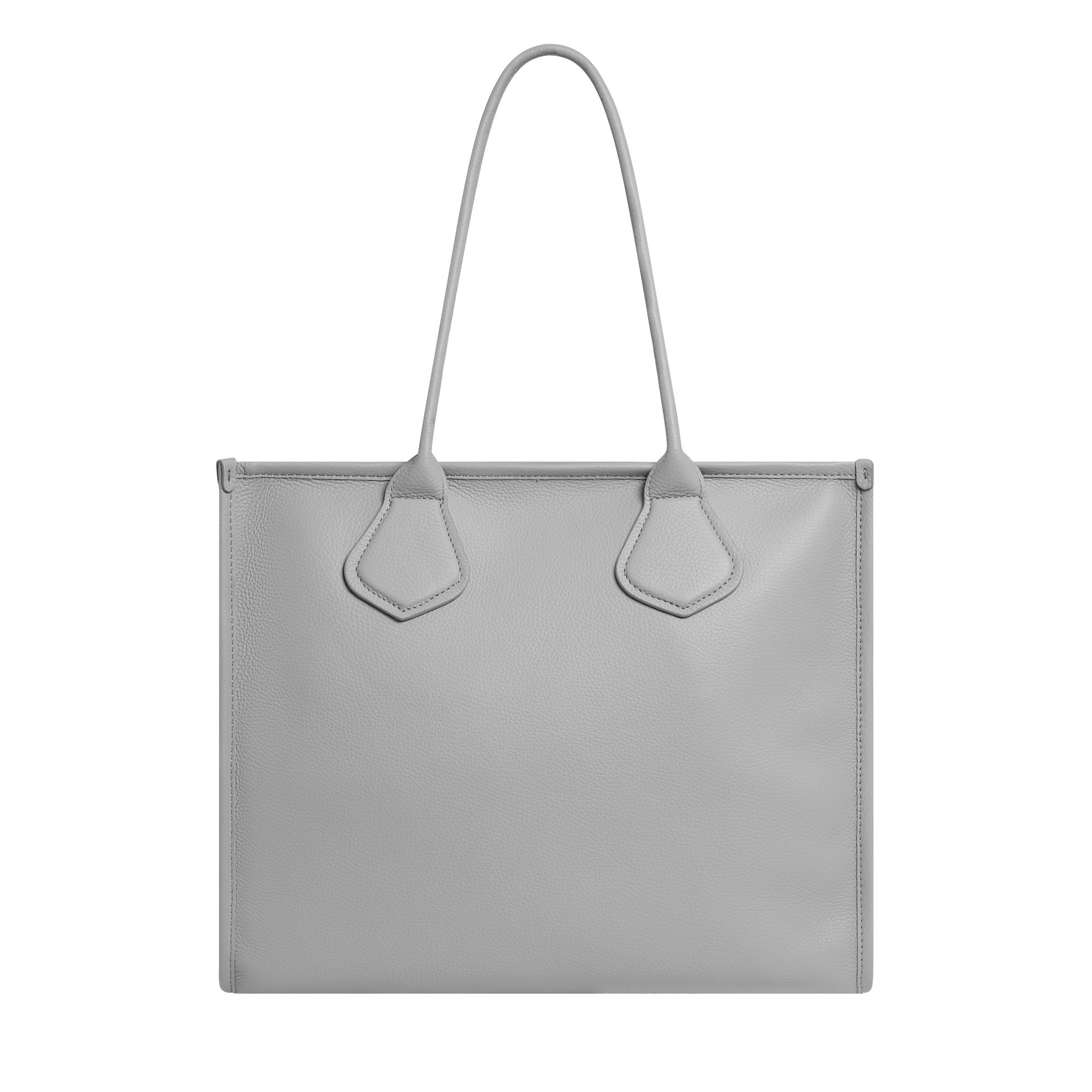 Sac cabas zippé Jour L en cuir grainé - Glace