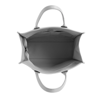 Sac cabas zippé Jour L en cuir grainé - Glace