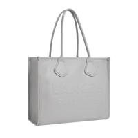 Sac cabas zippé Jour L en cuir grainé - Glace