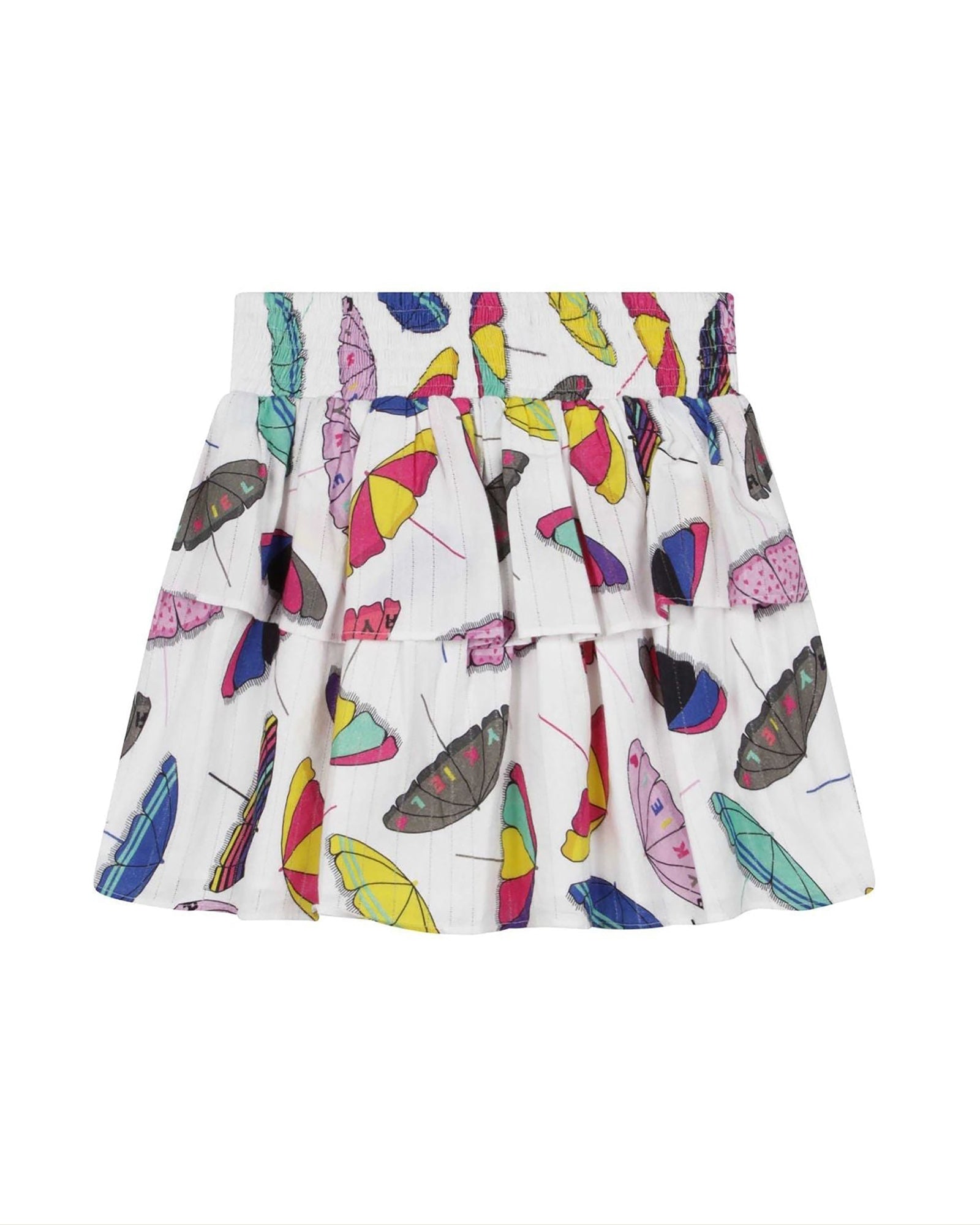 Jupe volantée en popeline - Offwhite