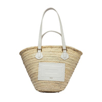 Sac panier M Summer Mania en cuir - Naturel & Neige