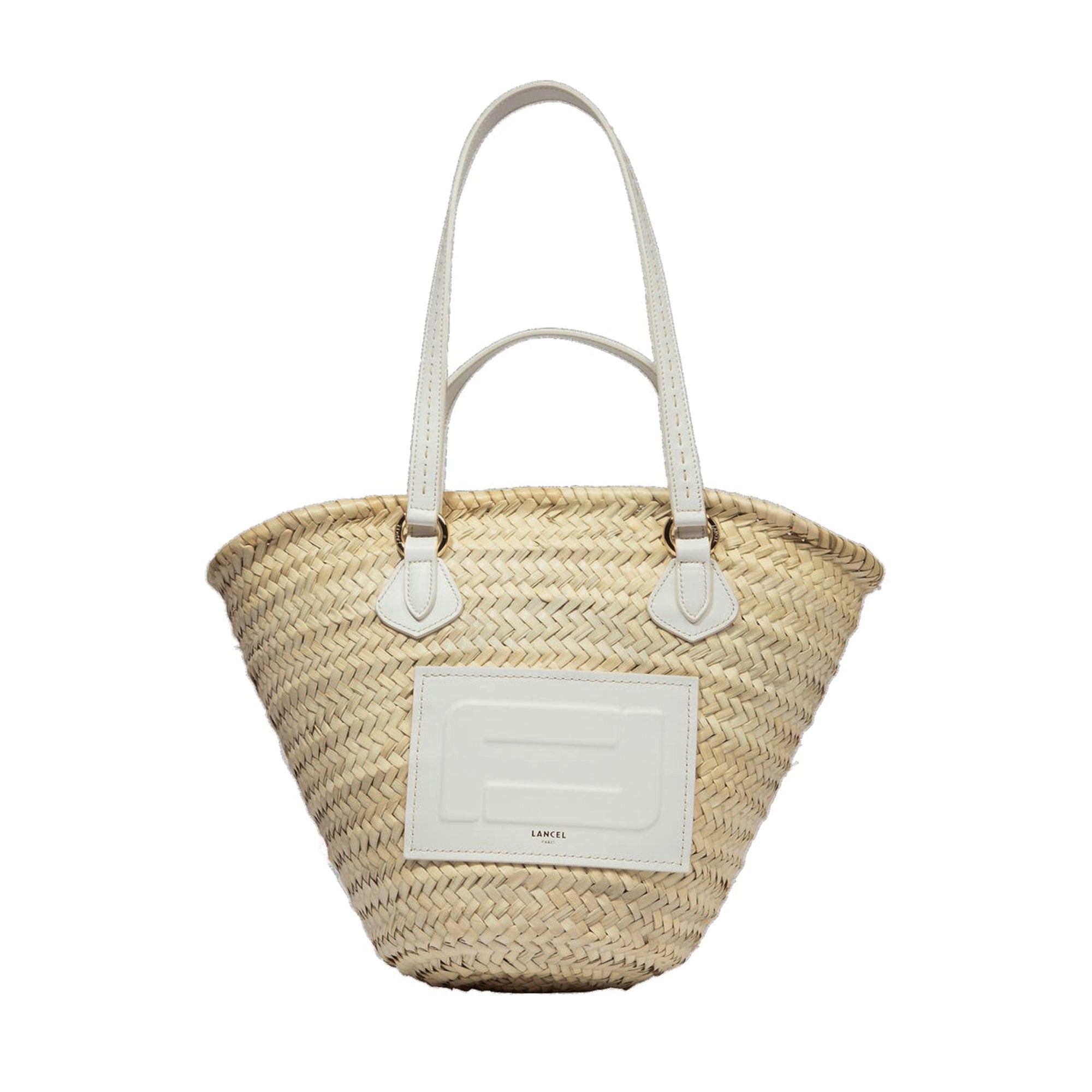 Sac panier M Summer Mania en cuir - Naturel & Neige