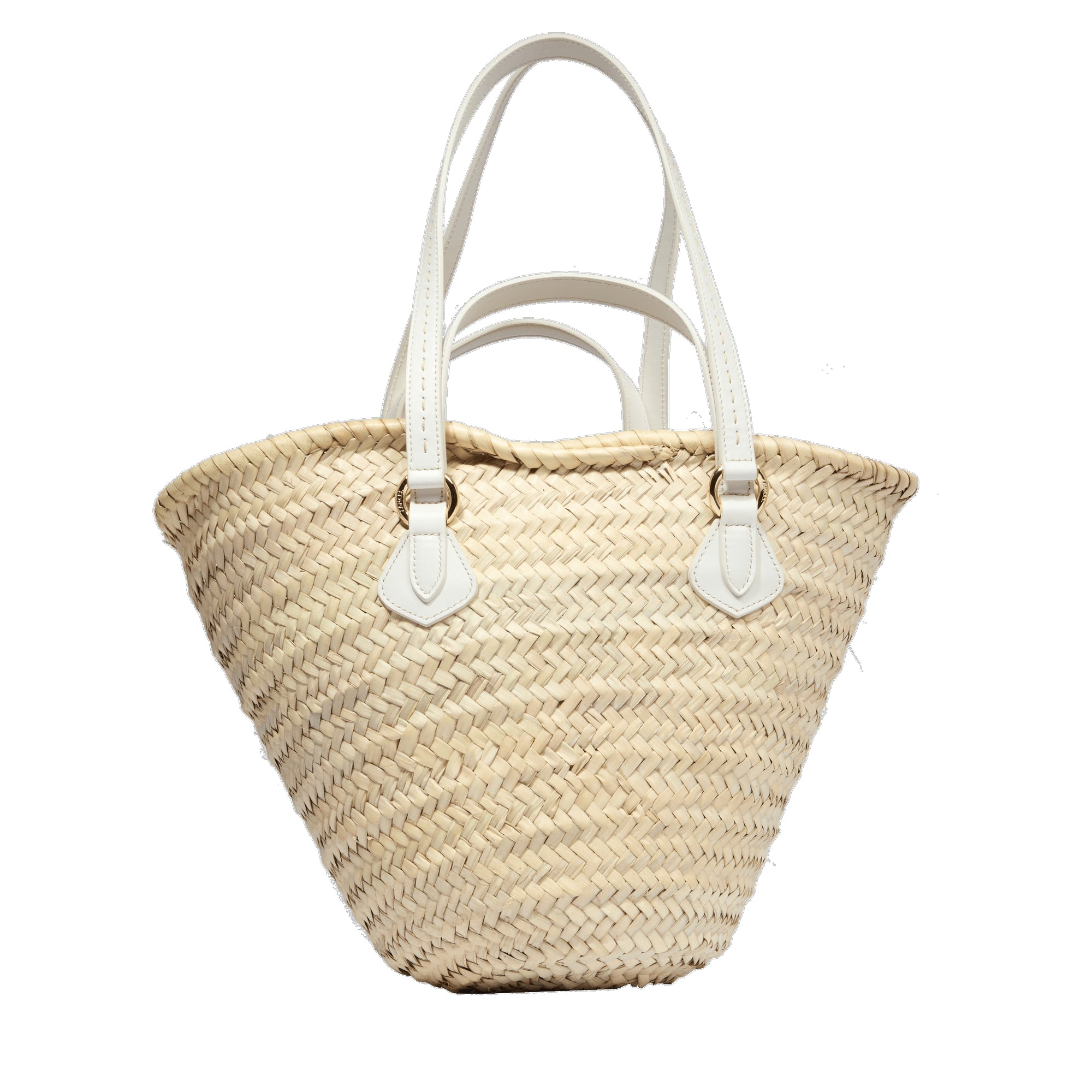 Sac panier M Summer Mania en cuir - Naturel & Neige