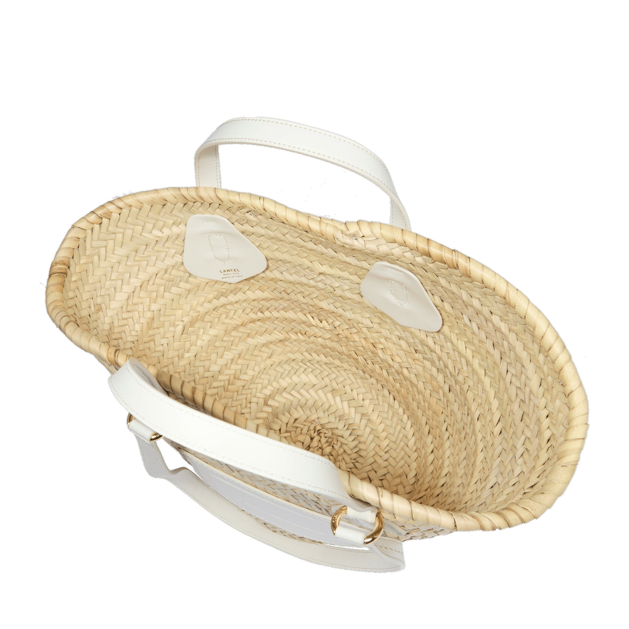 Sac panier M Summer Mania en cuir - Naturel & Neige