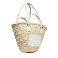 Sac panier M Summer Mania en cuir - Naturel & Neige