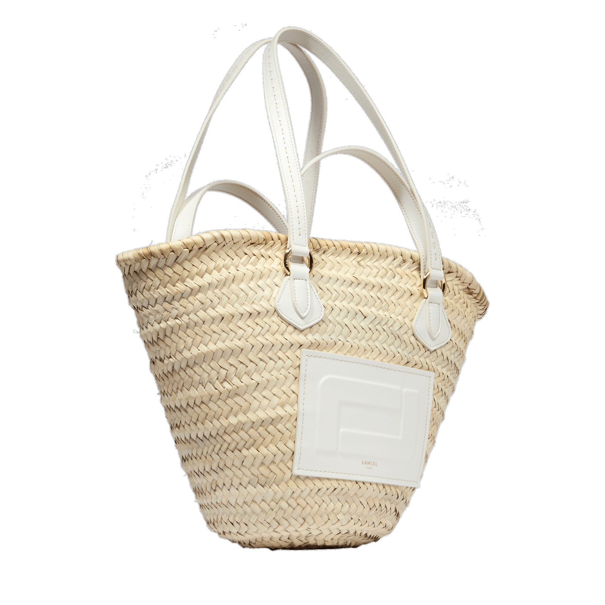 Sac panier M Summer Mania en cuir - Naturel & Neige