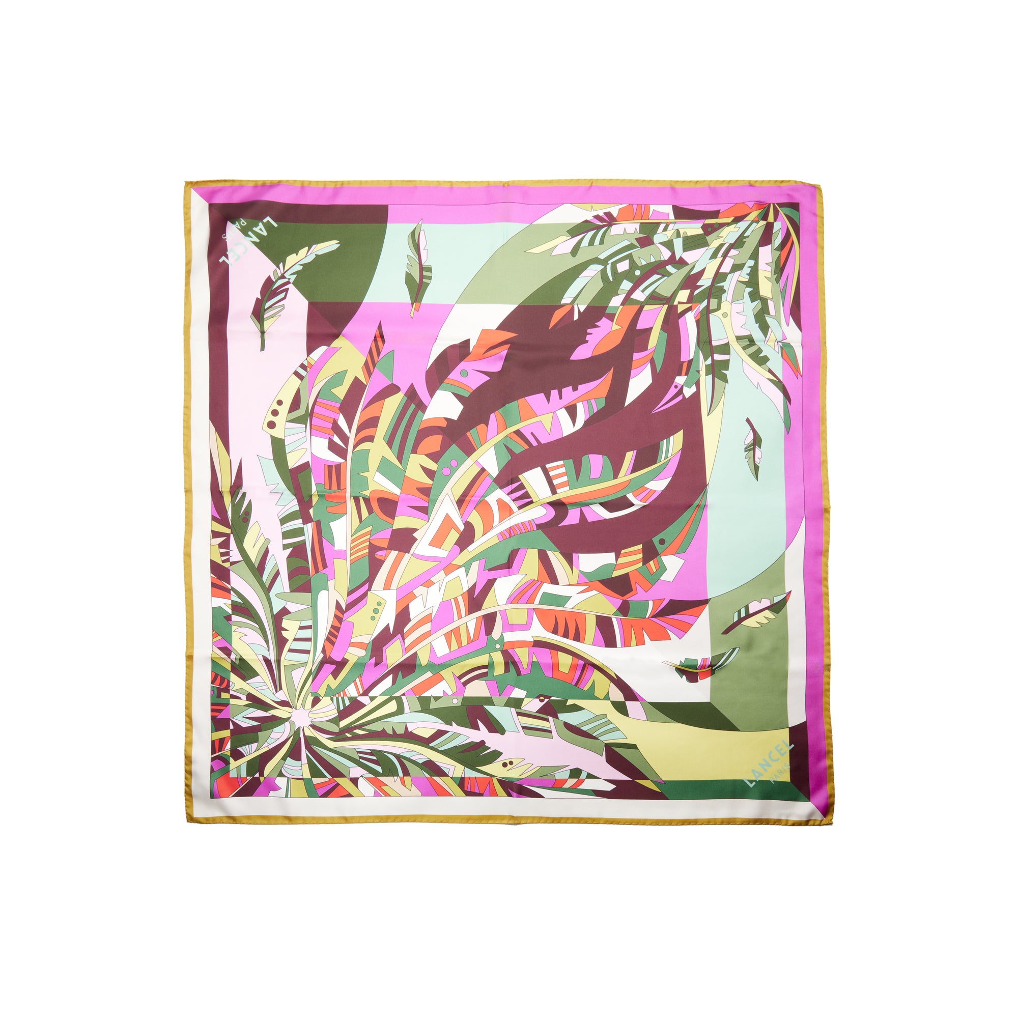 Carré à motif duo arabesque 90 en soie - Multicolore