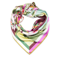 Carré à motif duo arabesque 90 en soie - Multicolore