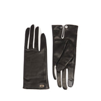 Two-tone leather gloves - Black & White