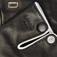 Two-tone leather gloves - Black & White