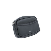 Oblique leather camera bag - Black