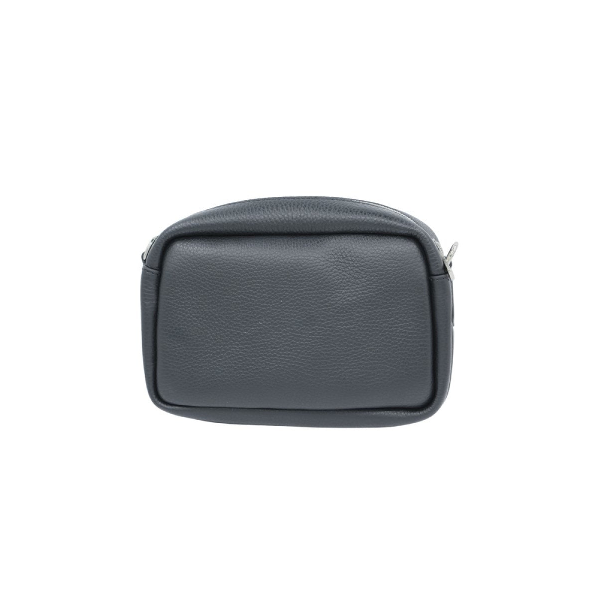 Oblique leather camera bag - Black