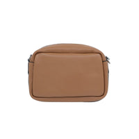 Oblique leather camera bag - Camel