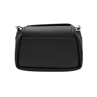 Sac rabat Oblique M en cuir grainé - Noir