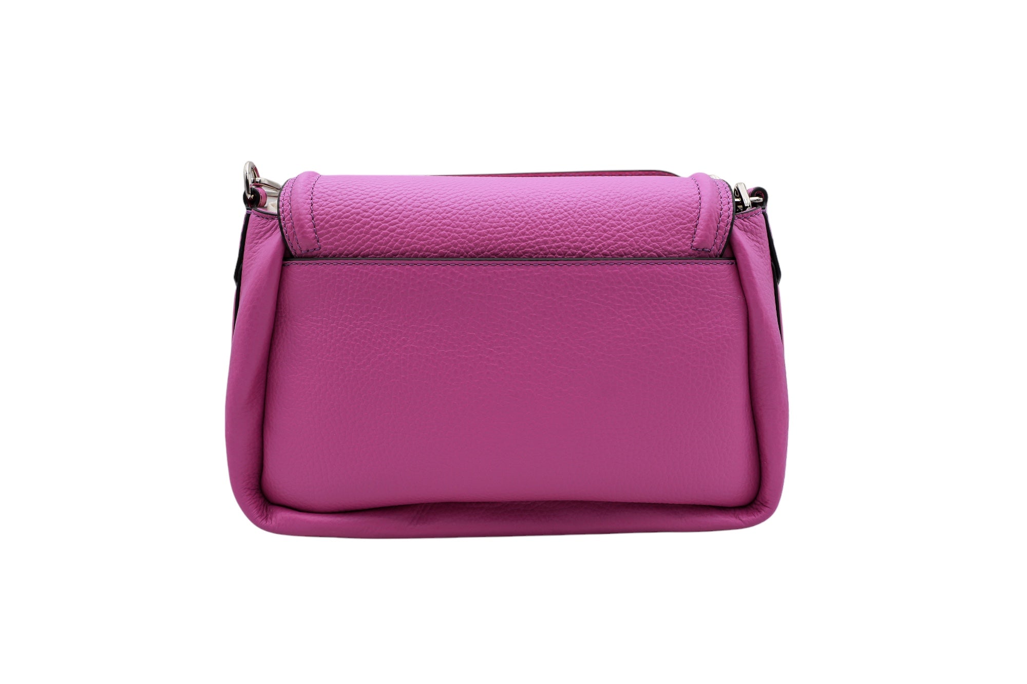 Sac rabat Oblique M en cuir grainé - Rose Glamour