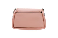 Sac rabat Oblique M en cuir grainé - Nude