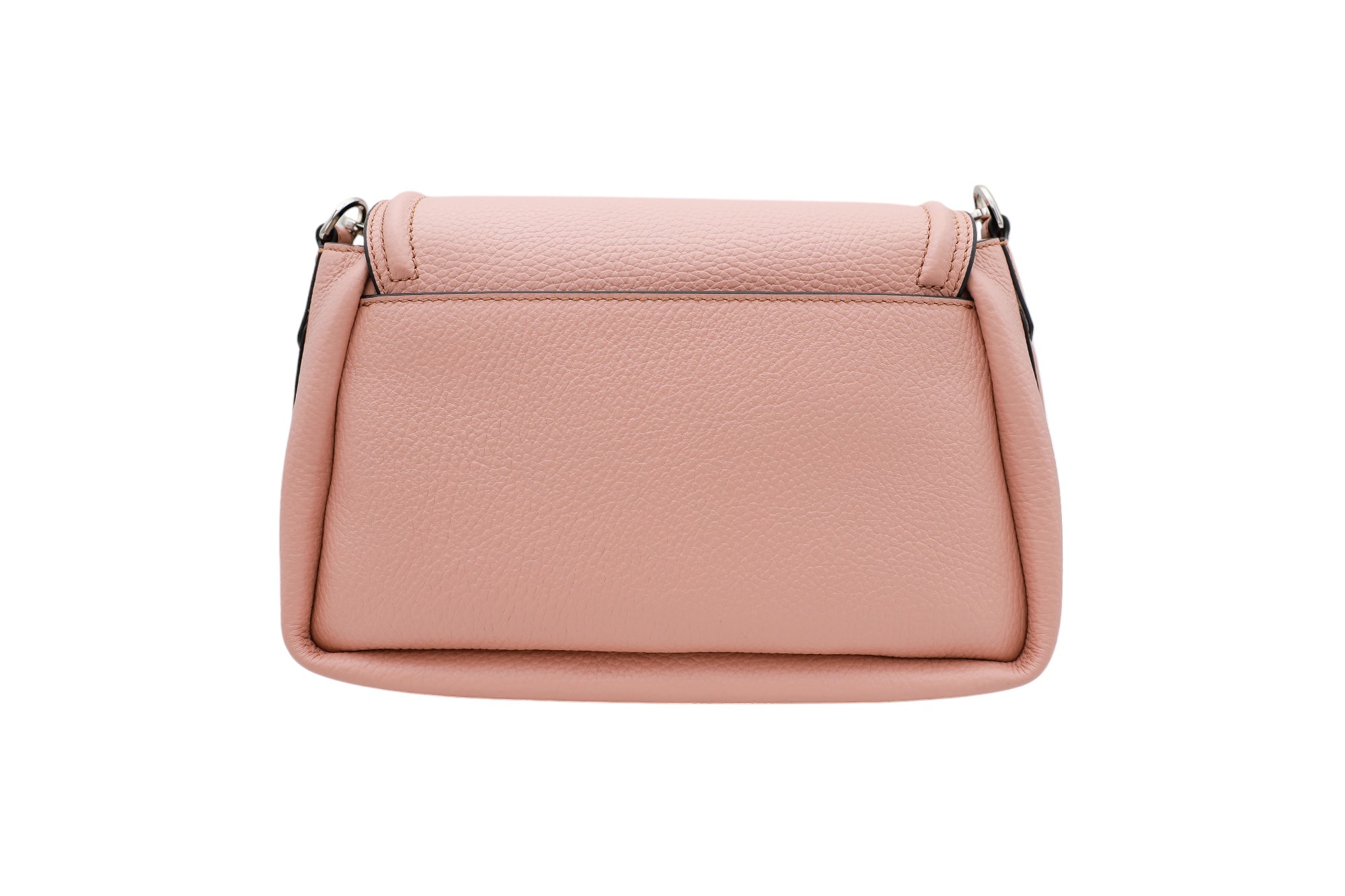 Sac rabat Oblique M en cuir grainé - Nude