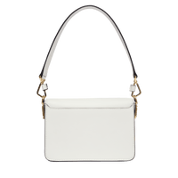Sac rabat Angèle S en cuir lisse - Neige