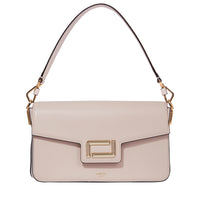 Sac rabat Angèle M en cuir lisse - Rose Quartz