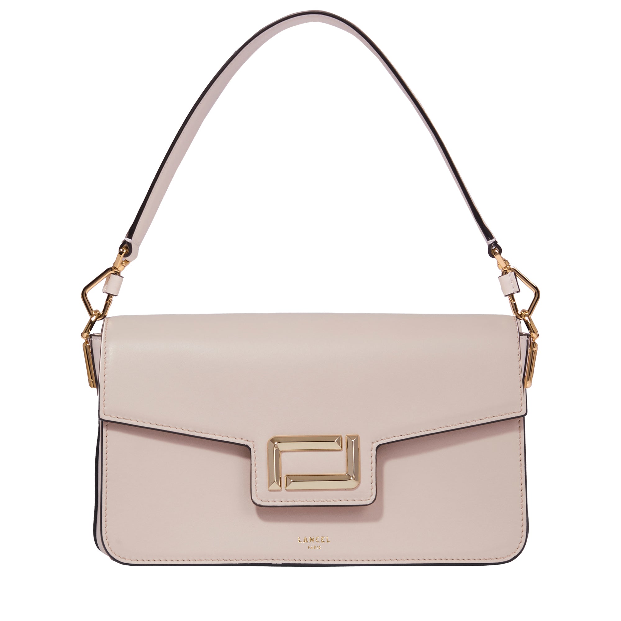 Sac rabat Angèle M en cuir lisse - Rose Quartz