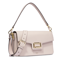 Sac rabat Angèle M en cuir lisse - Rose Quartz