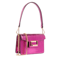 Mini sac rabat Angèle en python - Fuchsia