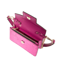 Mini sac rabat Angèle en python - Fuchsia