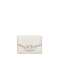 Portefeuille rectangulaire rabat Angele en cuir - Neige