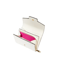 Portefeuille rectangulaire rabat Angele en cuir - Neige