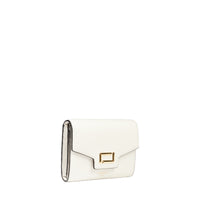 Portefeuille rectangulaire rabat Angele en cuir - Neige