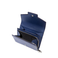 Portefeuille rectangulaire rabat Angèle en cuir - Ultramarine
