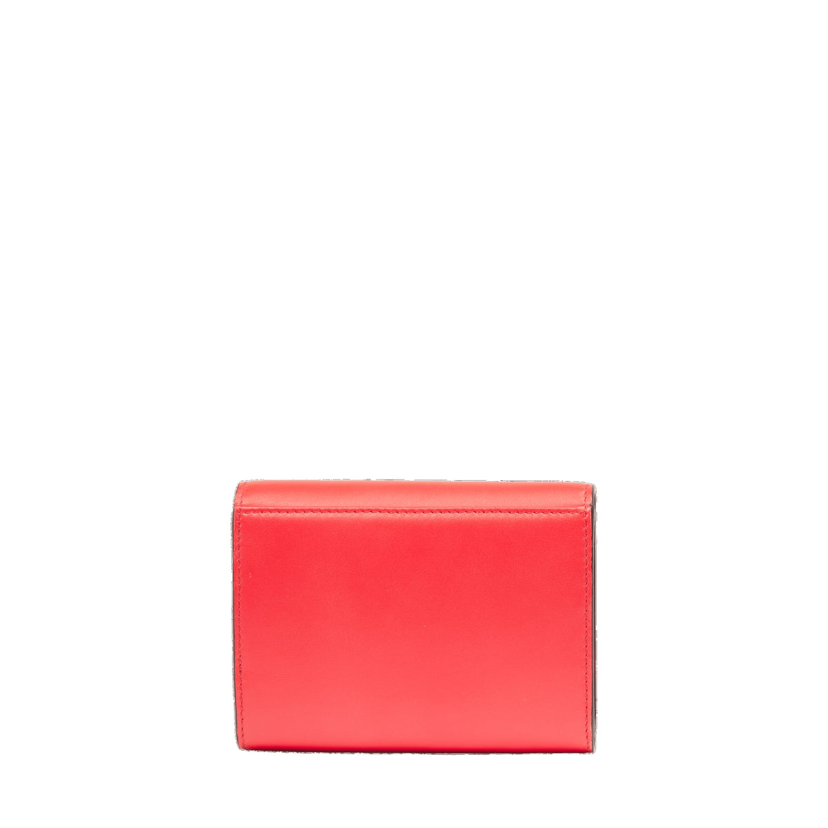 Angèle rectangular leather flap wallet - Rouge Baiser