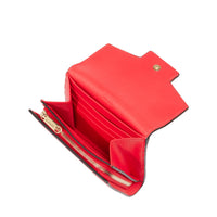 Angèle rectangular leather flap wallet - Rouge Baiser