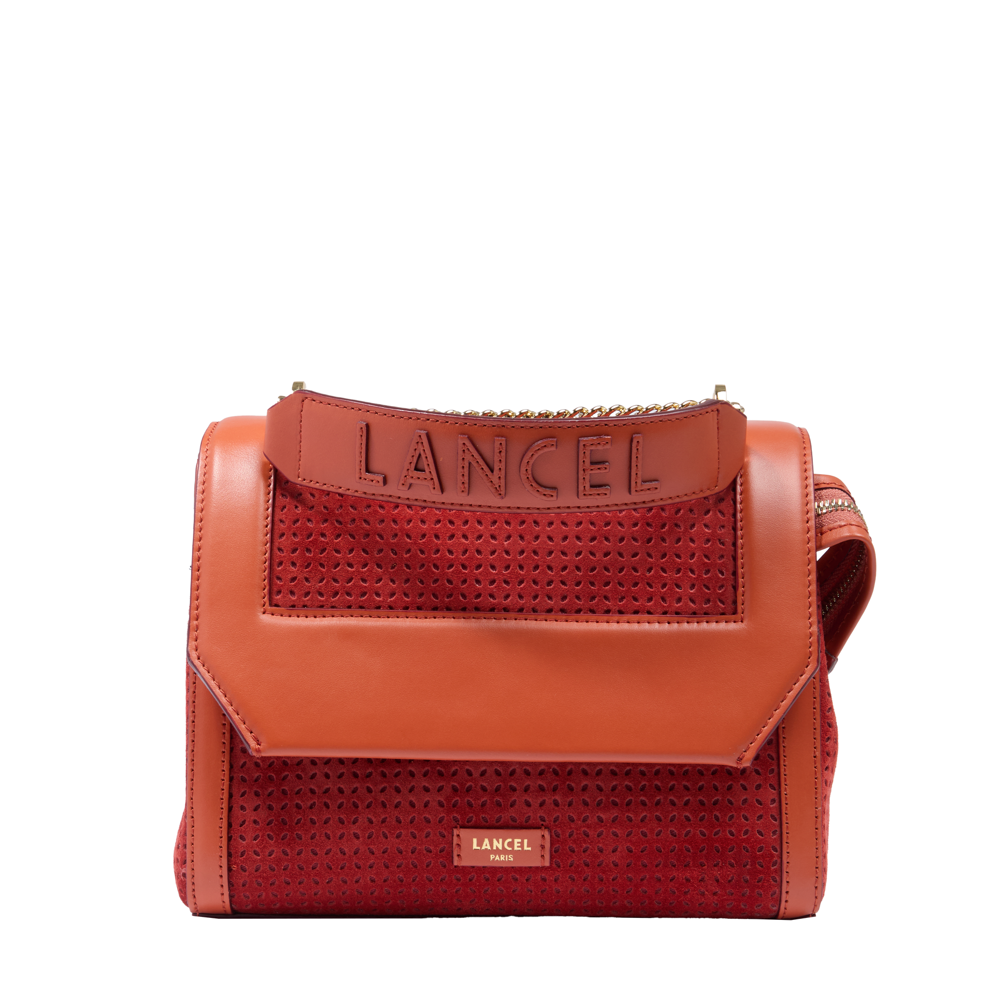 Sac rabat M Ninon en cuir lisse - Vermeil